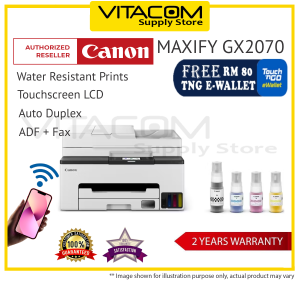 Canon Business & School MAXIFY MegaTank GX2070 | ADF & Auto Duplex | Water Resistance Multi function Printer | Print Scan Copy Wireless Printing