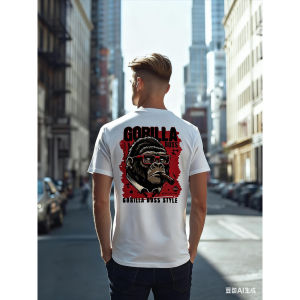 Gorilla Boss Graphic Tee  100% Cotton Mens T-Shirt  Streetwear FILFUTURE