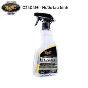 Nước lau làm sạch kính tạo hiệu ứng lá sen chống bám nước dòng cao cấp Ultimate Glass Cleaner & Water Repellent Meguiars G240416