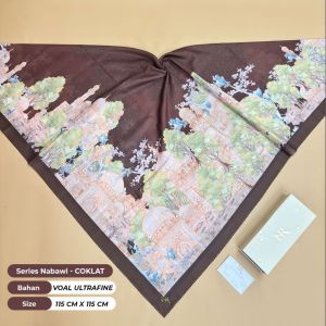 Hijab Segiempat Voal Ultrafine Series Al Nabawi Lasercut Premium Uk 115 x 115 Free Box ( Nitaranz )