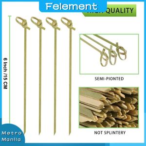 100pcs Bamboo Knot Skewers Bamboo Knot Skewers For Cocktail Party Snacks Sandwiches