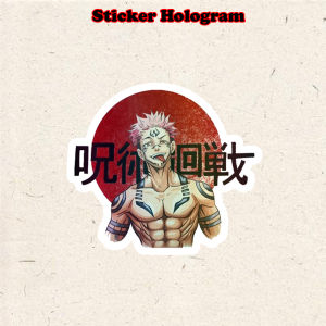 Stiker Hologram Itadori sukuna Jujutsu kaisen ukuran 65 cm