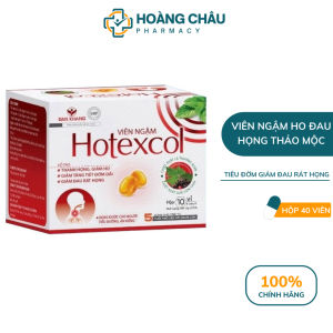 Viên Ngậm Ho Hotexcol - Giúp Thanh Họng Giảm Tăng Tiết Đờm Đau Rát Họng Từ Thảo Dược Hộp 40 Viên