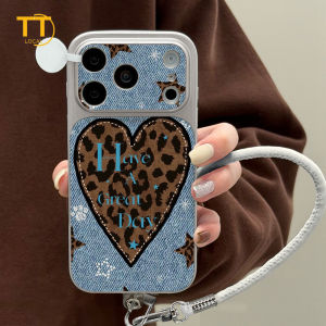 Tri-Town Cowboy Leopard Print Leather Case For iPhone 17 16 15 11 12 13 14 Pro Max Hard Back Cover Skin Feel Casing with Phone Strap #IL21