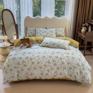 VỎ CHĂN GA GỐI HOA NHÍ VINTAGE ĐŨI COTTON MINIMIZE 40S NHẬP KHẨU LOẠI 1