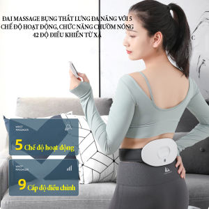 Máy massage bụng thắt lưng đa năng có 5 chế độ hoạt động với 9 cấp độ điều chỉnh tăng giảm cường độ chức năng chườm nóng 42C giải pháp giảm đau mỏi