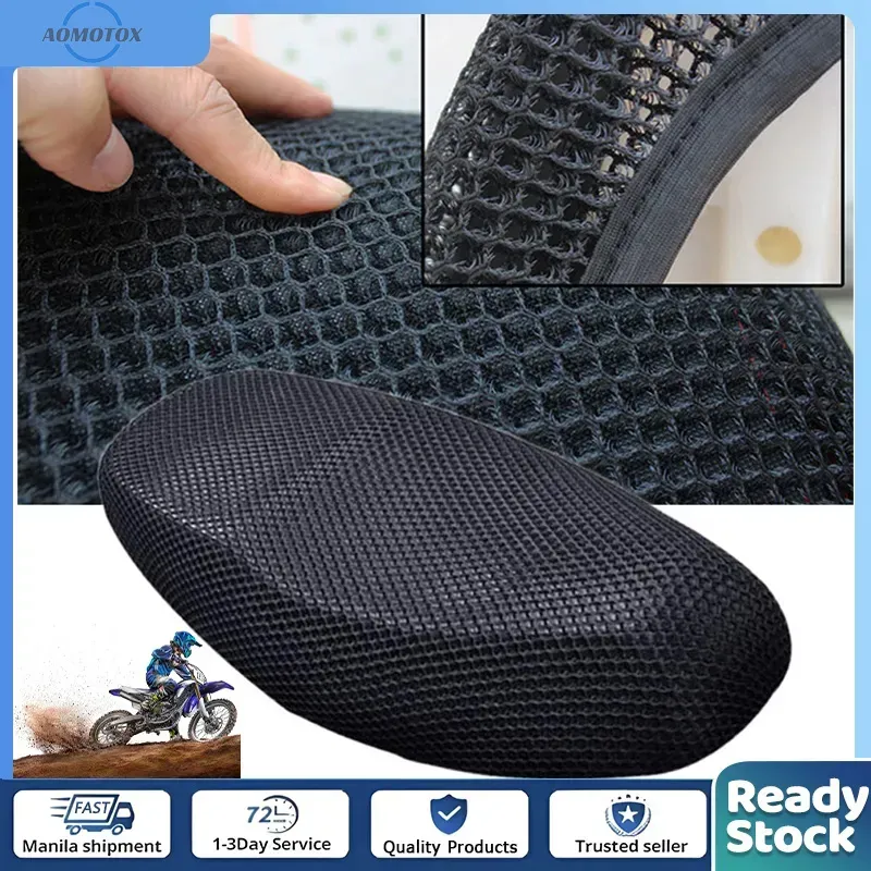 XXXL Motorbike Moped Seat Cushion Cover - 3D Breathable Mesh Net For Scooters (90cm, Black)
