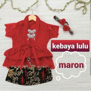 KEBAYA LULI ROSE/ KEBAYA ANAK PEREMPUAN / KEBAYA ANAK 2-4 THN / KEBAYA BATIK ANAK KECIL / RX