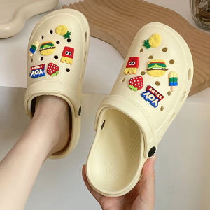 [Free Shipping] EVA Clogs For Women Cute Cartoon Design DIY Style Suitable For Indoor And Outdoor Wear Thick Sole Breathable And Trendy Perfect For Summer