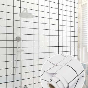 Stiker Lantai Motif Geometris Non-Slip Tahan Air Warna-Warni untuk Dekorasi Kamar Mandi dan Ruangan