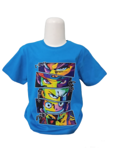 T-Shirt Anak Laki-laki Motif Dragon Ball 100% Kapas Warna Biru Muda