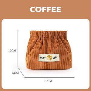 Portable Travel Lipstick Bag Corduroy Elastic Storage Bag Data Cable Bag Coin Pouch Sanitary Napkin Keys Makeup