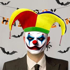 OKDEALS01 Multicolor Clown Hat Funny Design 3 Points Mardi Gras Cap Cap Prop with Bells Halloween Party Hat Party Costume