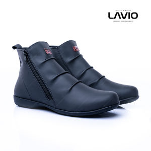 Sepatu Boots Wanita Lavio Vania Orchid Boot Cewek Korea Kekinian Resleting Keren 2023 Bagus Murah Terlaris Cream abu Hitam Tan Beage