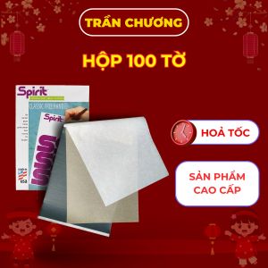 Giấy than scan hình xăm 3 lớp Mỹ - Giấy scan hình xăm Spirit USA dùng được nhiều lần không bị nhoè. Hộp 100 tờ