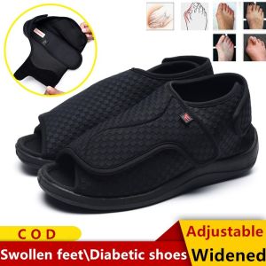 YCLIHAO 2023 Summer Men Diabetes Sandals Open Toe Diabetic Recovery sandals with adjustable closure Wide Width Walking Shoes nursing healthcare Edema Swollen Feet Size 35-49