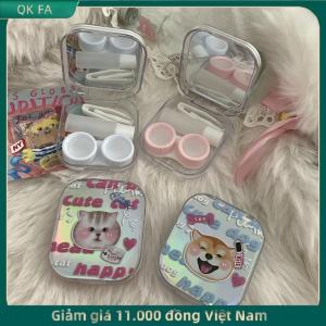QK FA ✨ Dễ thương Mini liên hệ với ống kính Hộp kit cho du lịch xách tay liên hệ với ống kính lưu trữ container