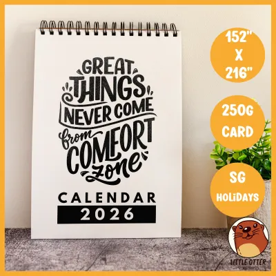 2026 Motivational Desktop Calendar 2 - (Singapore Public Holidays | 250gsm)|LittleOtterPublishing
