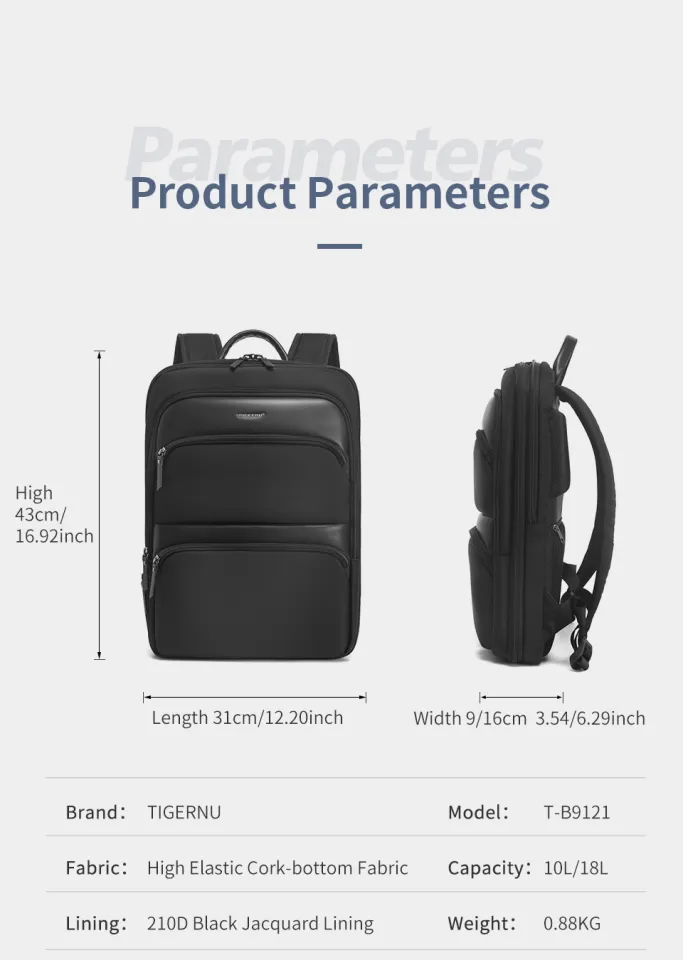 Tigernu 9121 New Expandable Man Business Travel Back Pack Bag