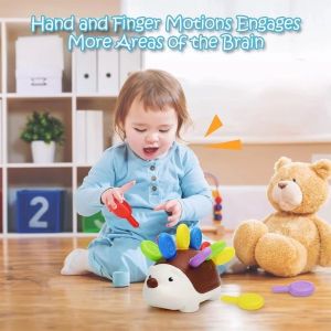 SUNYMEI Counting Hedgehog Toys Training Learning Fine Motor Toys Educational Toys Develop Concentration Montessori Toys Toddler