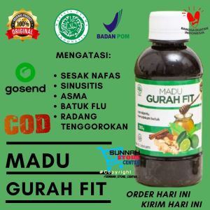 (COD Gratis Ongkir) Madu gurah fit gurahfit asli obat batuk flu sesak nafas asma sinusitis radang tenggorokan bronkitis batuk kering batuk menahun terbaik asli original