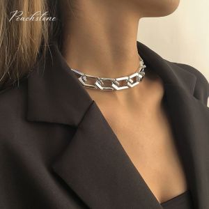 Shining Rhombus Chain Link Chocker Necklace Extendable for Women Girls