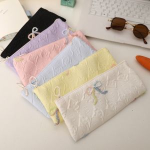 WFYW Large Capacity Pen Bag Portable Bowknot Design Stationery Bag High Quality Stationery Organizer Students
