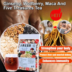 Herbal Wellness Tea For Men Energy Boost Immunity Five Treasures / Ginseng Mulberry Goji Maca / Daily Health Care Tea Bags