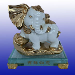 ช้าง ทําจากเรซิน ของศิริมงคล ประดับบ้าน 12x12x8cm.#2673