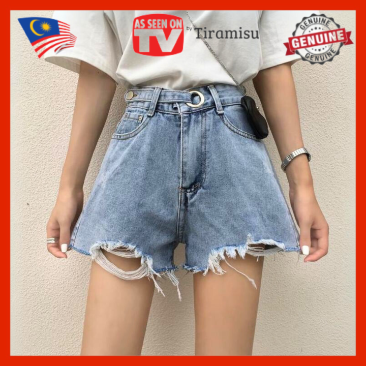 LEGS LOOK LONGER) Tiramisu Women Denim Short Pants Slim Jeans - Main Image