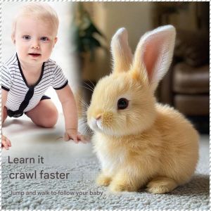 Pet electric plush white rabbit interactive toys walking bunny simulation dolls