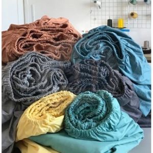ANYA COLLECTION | SEMISINGLE-KING SIZE HOTEL QUALITY 3N1 PLAIN COLORS STRIPE BEDSHEET WITH TWO PILLOWCASES