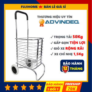 Xe kéo đi chợ leo cầu thang 8 bánh Nhật Bản Nhập Khẩu 60kg xe đẩy hàng đi chợ gấp gọn có giỏ túi đa năng inox mini