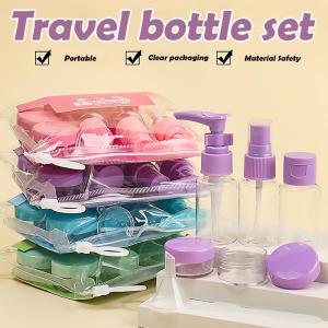 7 IN 1 Travel Bottles for Toiletries Refillable Travel Size Containers Leak Proof Squeezable Tubes Shampoo Conditioner Lotion