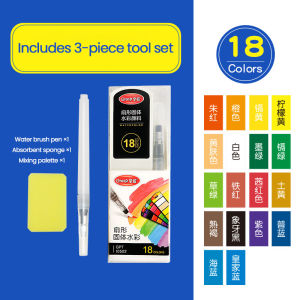 Solid Watercolor Set Folding With Water Brush Pen Watercolor Pigment 18/24/36/42 Water Colour Portable Fan Shape Solid Paints Set Art Supplies Beginner Friendly
