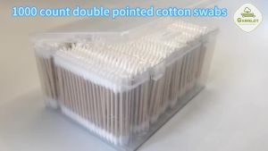 Tăm bông đầu nhọn 1000 cái - Que tre hai đầu chính xác dành cho trang điểm dụng cụ làm móng sản phẩm chăm sóc cá nhân 1000 đầu nhọn chính xác mềm mại không gây dị ứng tay cầm bằng tre an toàn cho da nhạy cảm.