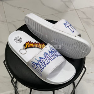 Sandal Slop Distro Keren - Sandal Hitam dan Putih Selop - Sandal Slop Putih - Sandal Slop Hitam 39-43