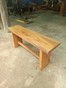 ม้านั่ง ม้านั่งสนาม ม้านั่งยาว ม้านั่งไม้ เก้าอี้ไม้ เก้าอี้ยาว ม้านั่งกลางแจ้ง เก้าอี้สนาม Bench Chair Wood ไม้แผ่นเดียว ทำจากไม้เต็ง