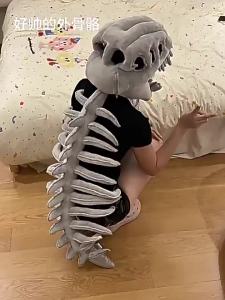 80/118CM Dinosaur Skeleton Costume Set Dress up Clothing Plush Toys Party Cosplay Toy Kid Dress-Up Creative Funy Gift