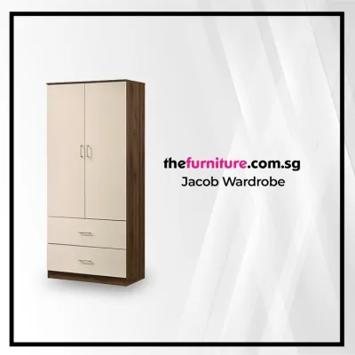Minimalist Wardrobe 2 Doors 2 Drawers (Jacob)