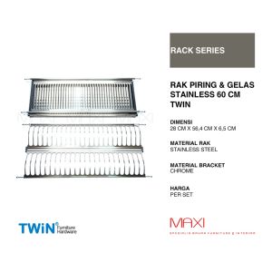 VITCO/TWIN/HUBEN/HARFIT - SC-600/RPG-TW.60/RP-600 - Dish Drip Dryer/Rak Piring Dan Gelas - 600 mm - Stainless/Hitam - KItchen Series