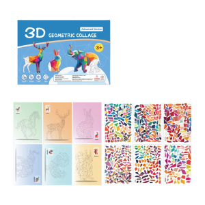 Sáng Tạo Hình Học Sticker Bộ Câu Đố Cho Trẻ Em Trẻ Em giáo dục sớm Hoạt Động Động Vật Công Nhận Giáo Dục Thủ Công