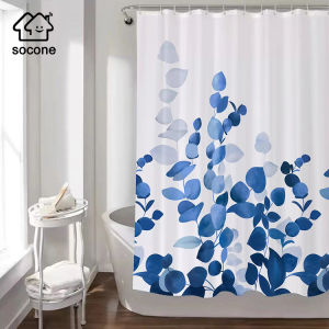 Socone Luxury Shower Curtain Waterproof Non-transparent Makapal Digital Printing 180x180CM 72x72inches Including Shower Rings