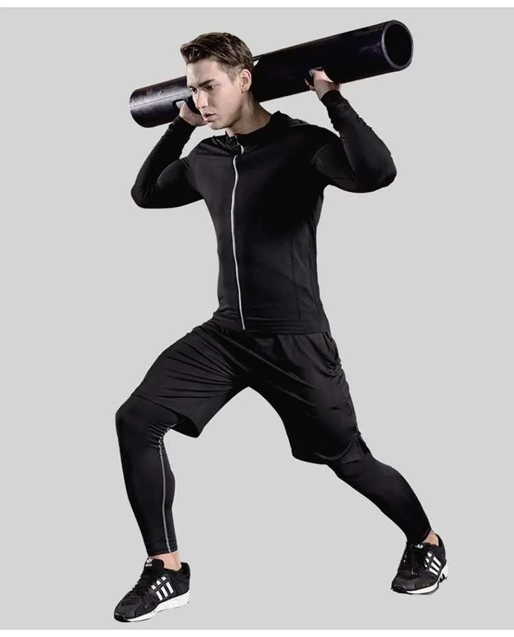 Men Running Compression Leggings Fitness Long Pants Sports Training Gym  Trousers