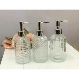 Dispenser Sabun Kaca / Tempat Botol Kaca Shampo Sabun Pump 400ml / Tempat Shampo Sabun Cair