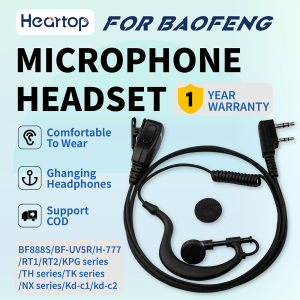 2 Pin Headset For Baofeng/Cignus/WLN/UV5R/bf-888s Kenwood TK-3402U/TK-2180/3180 ect Radio 2-Pin PTT Earphone with mic Wire Surveillance Two Way Radio Walkie Talkie