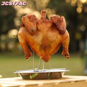 JCSYFAC Rang Nướng Đứng Gà Rang Nướng Giá Nhà Bếp Ngoài Trời BBQ Công Cụ Thép Carbon Không Dính Nướng Gà Tấm