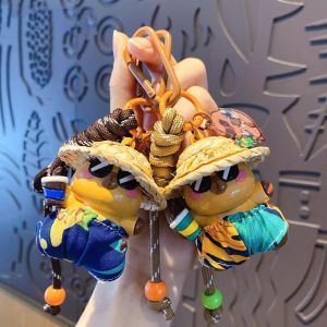 CC SP คาปิบารา กระเป๋าพวงกุญแจหมวกฟางคาปิบารา รูปการ์ตูนสัตว์ น่ารัก จี้กระเป๋า น่ารัก พีวีซี ห่วงกุญแจรถ ของตกแต่งกระเป๋าเรียน