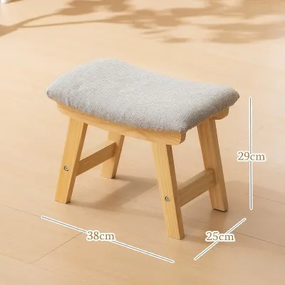 Modern Solid Wood Stools Children Chair Foot Stool Ottoman Kerusi Kayu Mini Chair