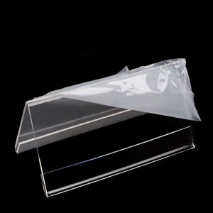 Transparent Triangle Desk Sign Clear Acrylic Double Sided Stand Acrylic Price Tag Tabletop Display